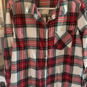 Old Navy Red Plaid Button Down Shirt